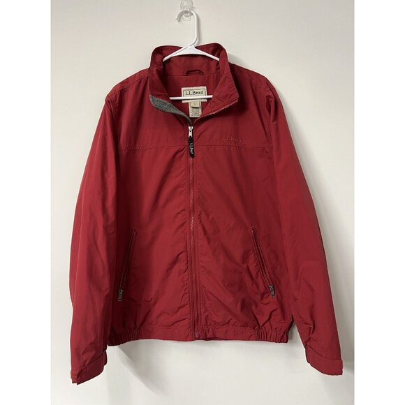 L.L. Bean Other - Vtg LL Bean Men's Medium Red Fleece Lined Warm Up Jacket Bomber Athleisure